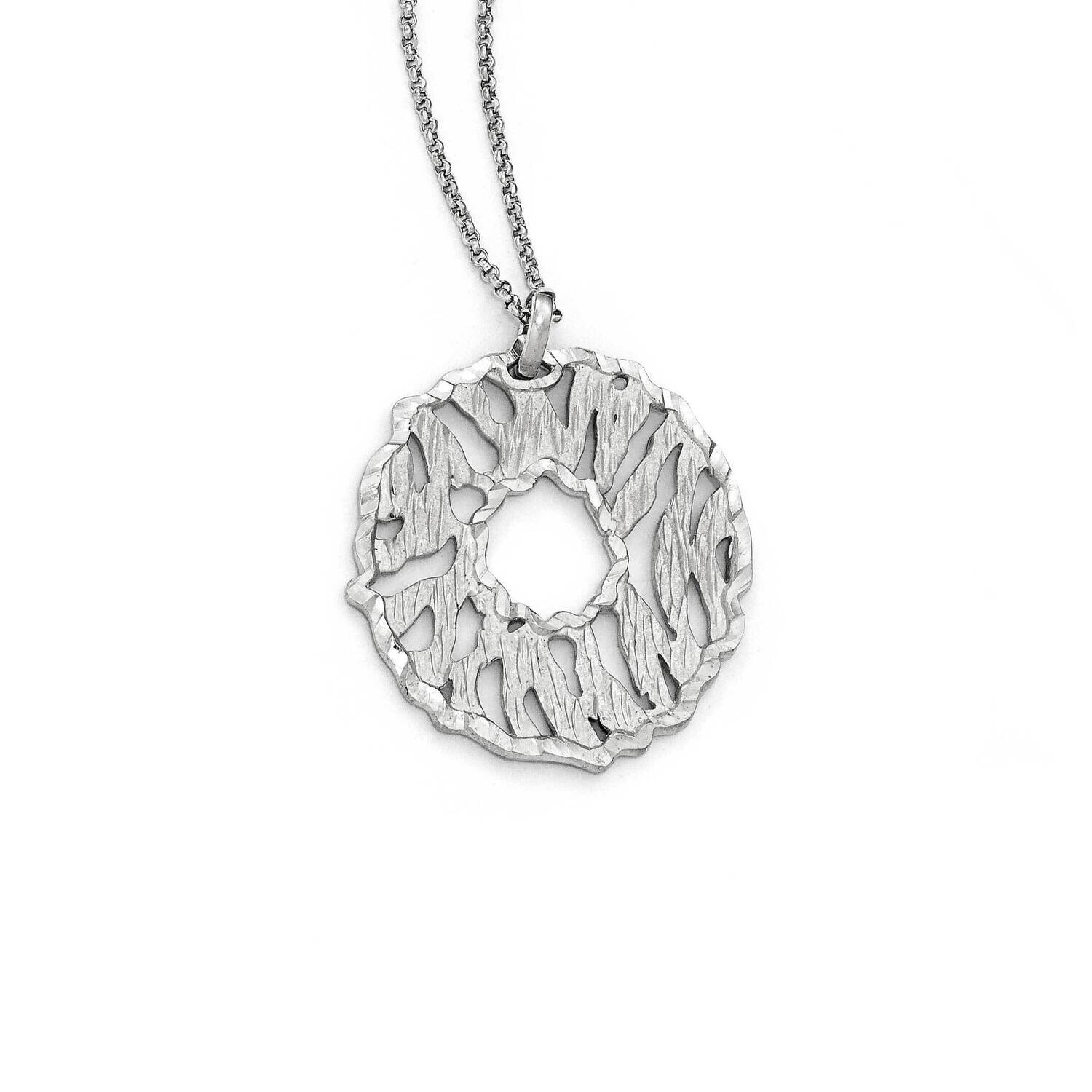Matte Diamond-Cut 2 Inch Extender Necklace Sterling Silver QLF576-16