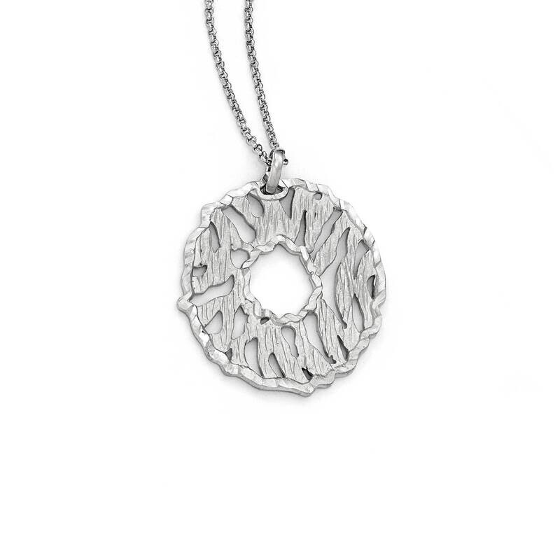 Matte Diamond-Cut 2 Inch Extender Necklace Sterling Silver QLF576-16