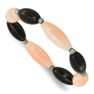 Black Agate Red Aventurine Crystal Stretch Bracelet QH5679, MPN: QH5679,
