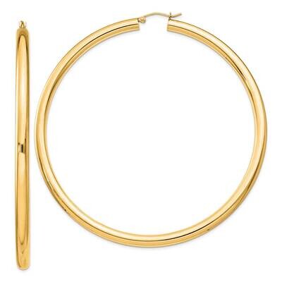 Flash Gold-Plated 4mm Round Hoop Earrings Sterling Silver QE4407GP, MPN: QE4407GP,