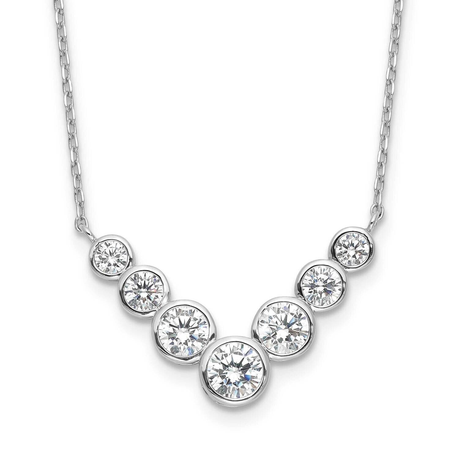 7 Bezel Set CZ 18 Inch 2 Inch Extender Necklace Sterling Silver Rhodium-Plated QG6662-18, MPN: QG66…