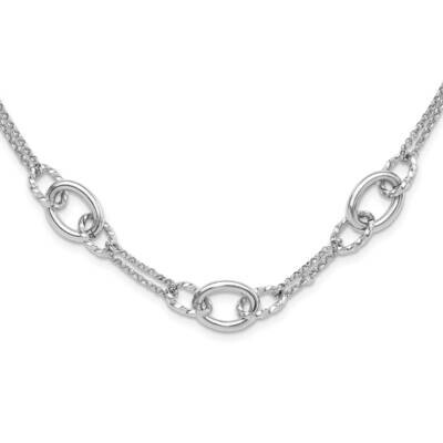 Rh-Plated 18 Inch 1.5 Inch Extension Interlocking Circles Necklace Sterling Silver QG6514-18, MPN: …