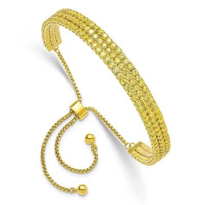 Gold Tone November Yellow Triple CZ Adjustable Bracelet Sterling Silver QG5697NOV, MPN: QG5697NOV, …