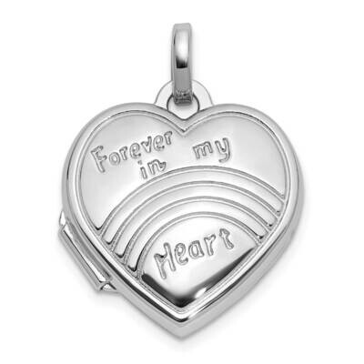 Rhod-Pltd 15mm Forever In My Heart Rainbow Heart Locket Sterling Silver QLS1154, MPN: QLS1154,