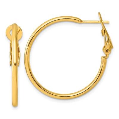 Gold-Tone Polished 2mm Omega Back Round Hoop Earrings Sterling Silver QE6633GP, MPN: QE6633GP,