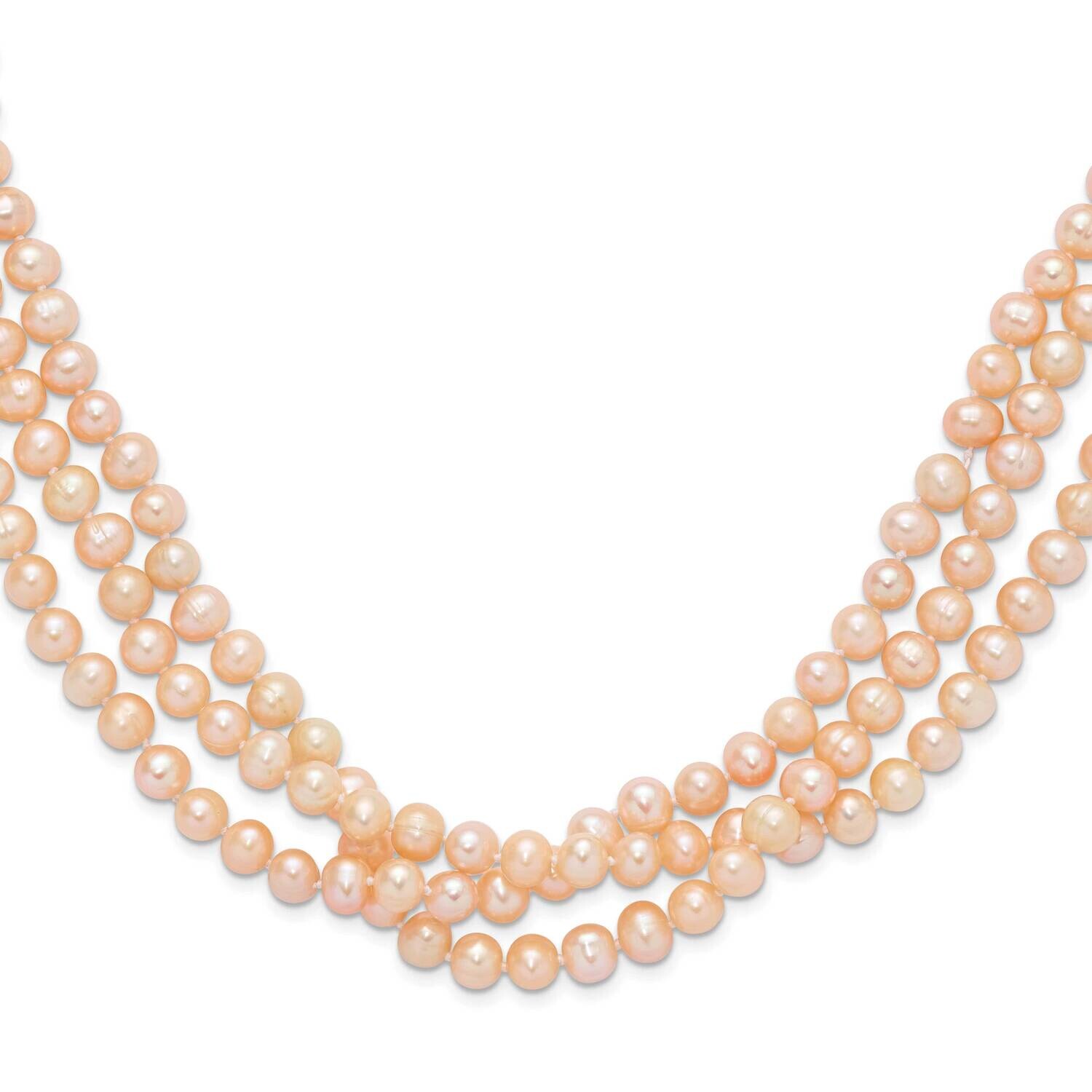 7-8mm Pink Freshwater Cultured Pearl 76 Inch Slip On Necklace QH5775, MPN: QH5775,