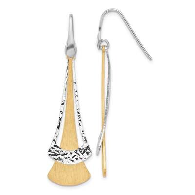 Rh-Plated Gold-Plated Fancy Dangle Earrings Sterling Silver QG6539E, MPN: QG6539E,