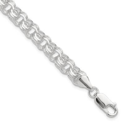 7.25mm Triple Rolo Charm Bracelet 7 Inch Sterling Silver Polished QG5832-7, MPN: QG5832-7,