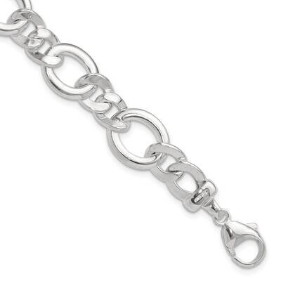 Flat Fancy Link Bracelet 7.5 Inch Sterling Silver Polished QG6500-7.5, MPN: QG6500-7.5,