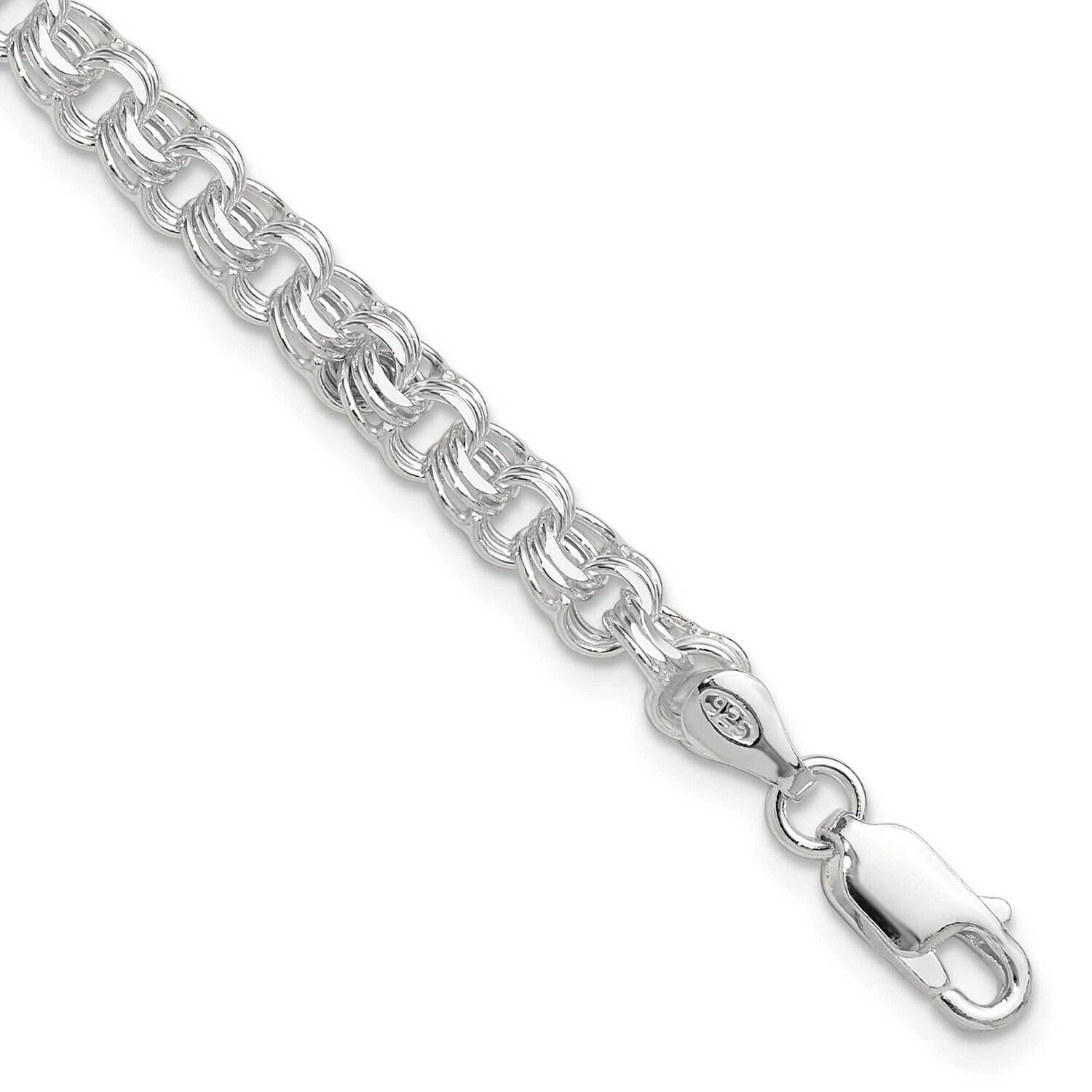 5mm Triple Rolo Charm Bracelet 7 Inch Sterling Silver Polished QG5830-7, MPN: QG5830-7,