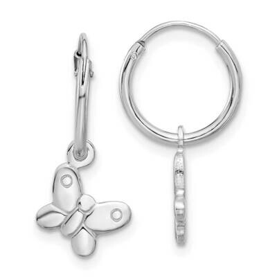Madi K Butterfly Hoop Earrings Sterling Silver Rhodium-Plated QE17664, MPN: QE17664,