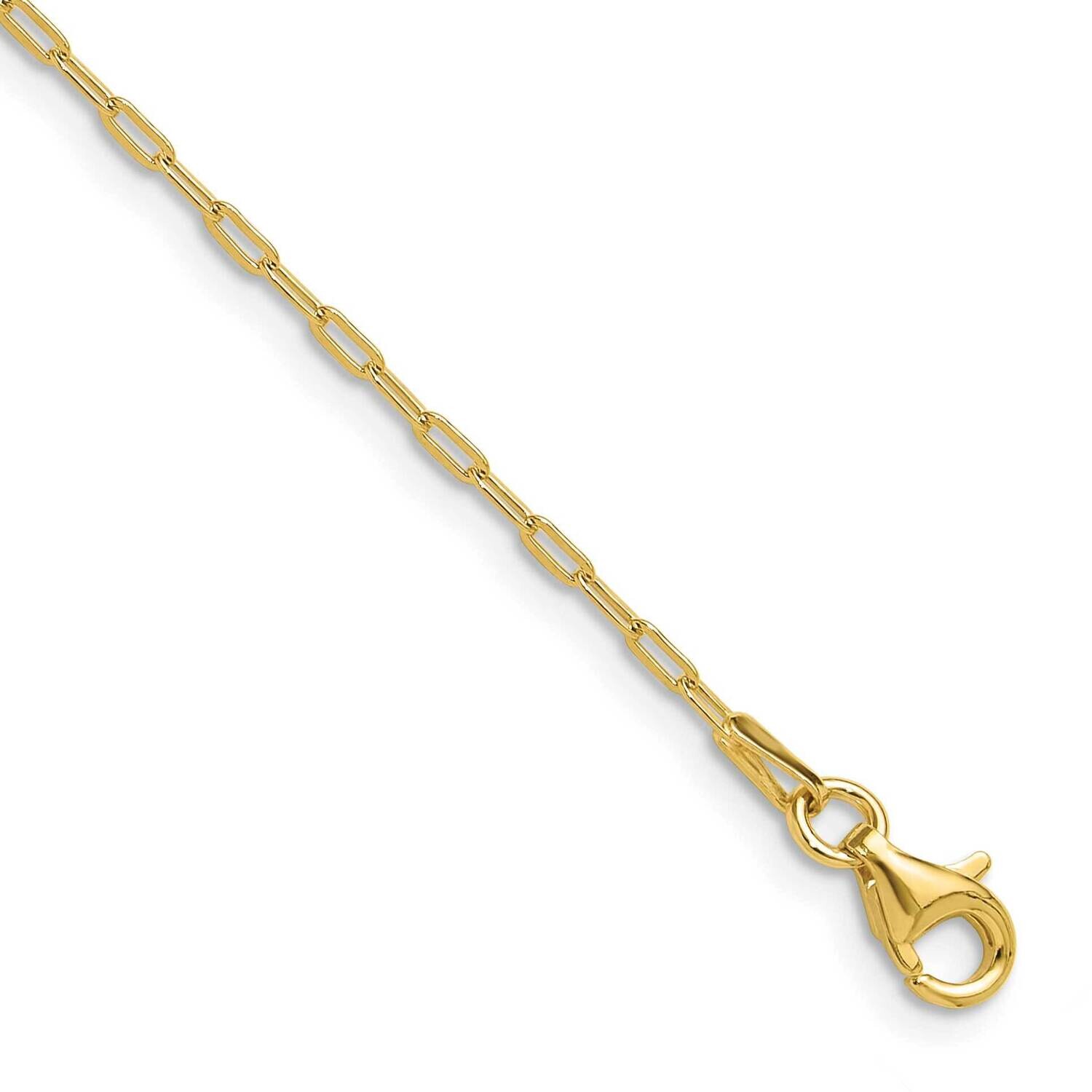 Gold-Tone 1.65mm Paperclip Link 16 Inch 2 Inch Extension Necklace Sterling Silver QG6498GP-16, MPN:…