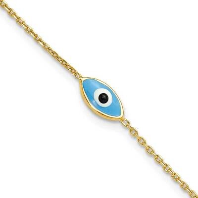 Gold-Plated Enamel Evil Eye .5 In Extender Bracelet 7.5 Inch Sterling Silver QG6545-7, MPN: QG6545-…