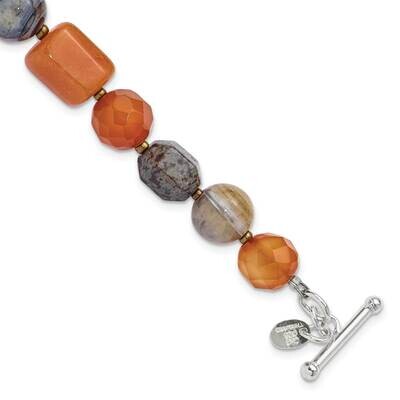 Multi Stone 8 Inch .5 Inch Extension Bracelet Sterling Silver QH5683-8, MPN: QH5683-8,
