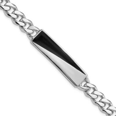 Enameled Bar Men&#39;s 8 Inch Bracelet Sterling Silver Rhodium-Plated QG6236-8 by Men&#39;s Jewelry and Acc…