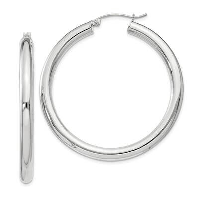 4mm Round Hoop Earrings Sterling Silver QE818SP, MPN: QE818SP,