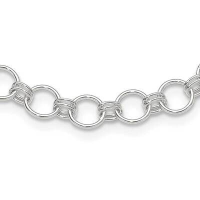 Circle Link 16 2 Inch Extension Necklace Sterling Silver Polished QG6533-16, MPN: QG6533-16,