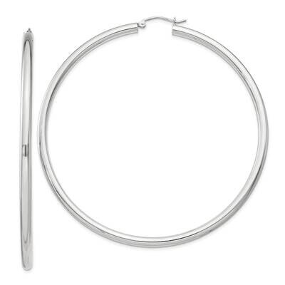 3mm Round Hoop Earrings Sterling Silver QE4400SP, MPN: QE4400SP,