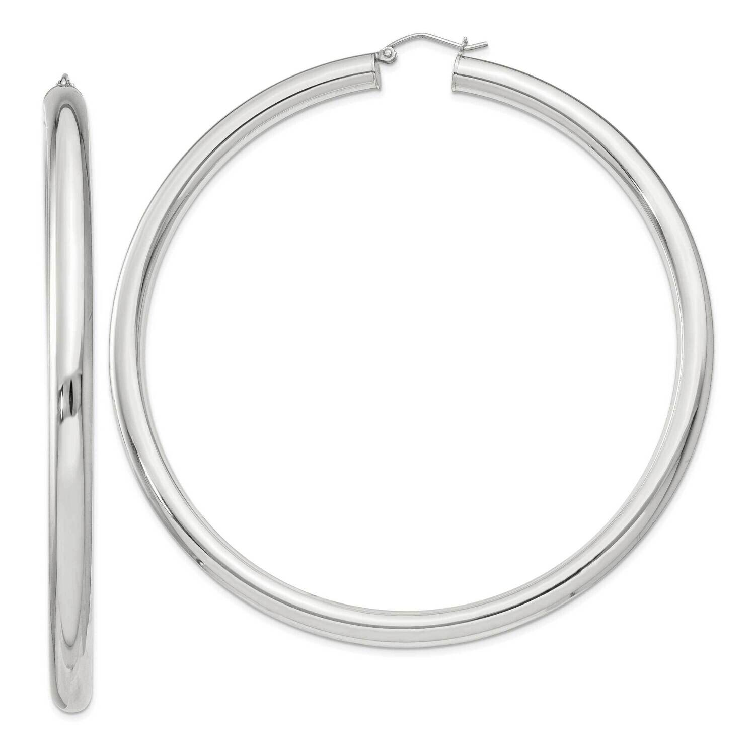 5mm Round Hoop Earrings Sterling Silver QE4413SP, MPN: QE4413SP,