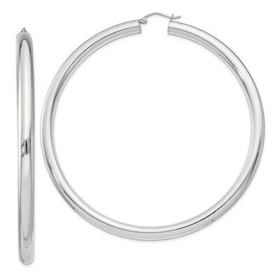 5mm Round Hoop Earrings Sterling Silver QE4413SP, MPN: QE4413SP,