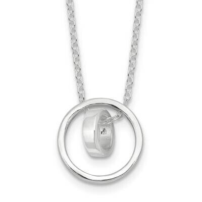 E-Coating Double Circle 16 Inch 2 Inch Extension Necklace Sterling Silver QG6631-16, MPN: QG6631-16,