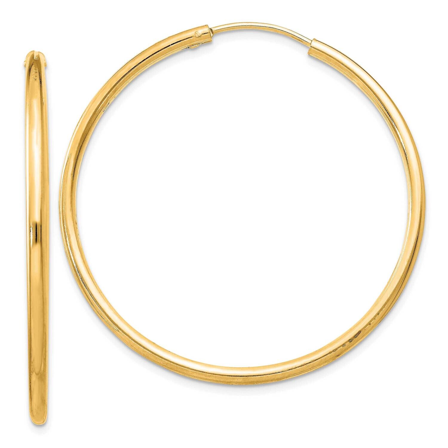Flash Gold-Plated 2mm Endless Hoop Earrings Sterling Silver QE4372GP