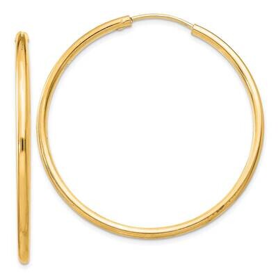 Flash Gold-Plated 2mm Endless Hoop Earrings Sterling Silver QE4372GP, MPN: QE4372GP,