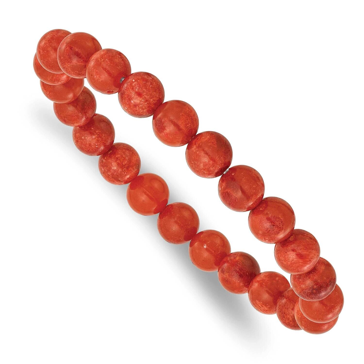 Reconstituted Coral 8.5mm Beaded Stretch Bracelet QH5729, MPN: QH5729,