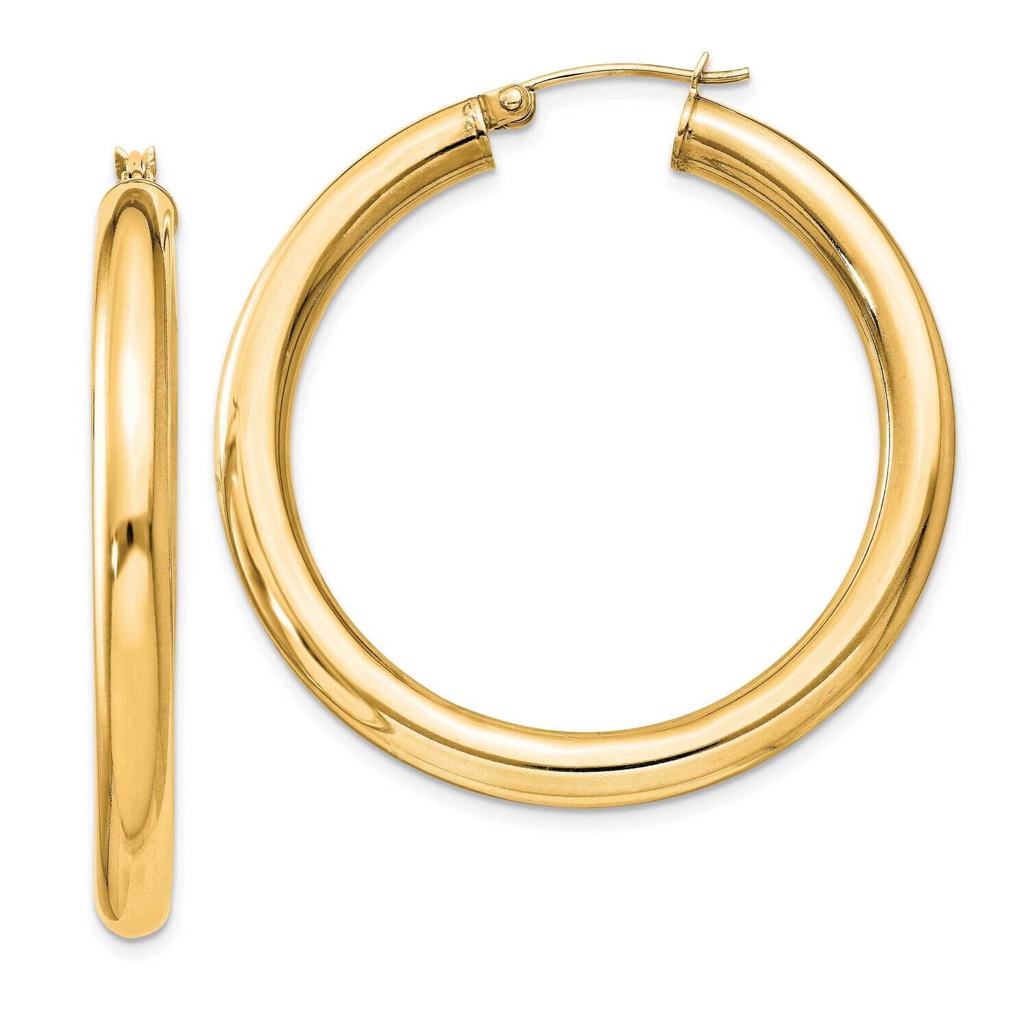 Flash Gold-Plated 4mm Round Hoop Earrings Sterling Silver QE817GP, MPN: QE817GP,