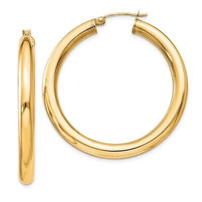 Flash Gold-Plated 4mm Round Hoop Earrings Sterling Silver QE817GP, MPN: QE817GP,