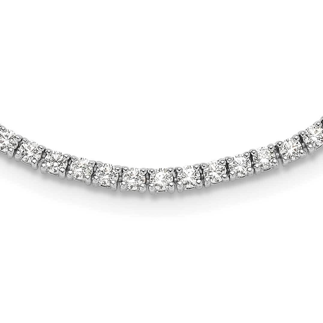 Polished CZ Tennis Necklace Sterling Silver Rhodium-Plated QG6490-18.25, MPN: QG6490-18.25,