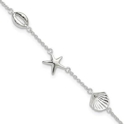 Sea Life 8.5 Inch Plus 2 Inch Extender Anklet Sterling Silver Polished QG6318-8.5, MPN: QG6318-8.5,