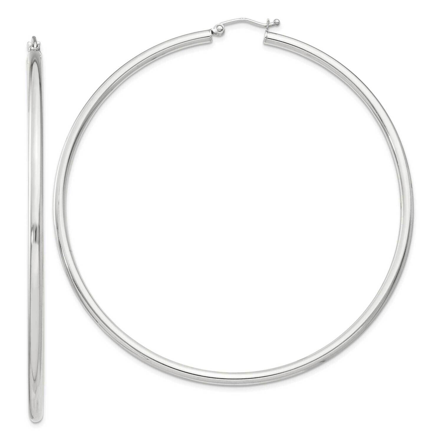 2.5mm Round Hoop Earrings Sterling Silver QE4394SP, MPN: QE4394SP,