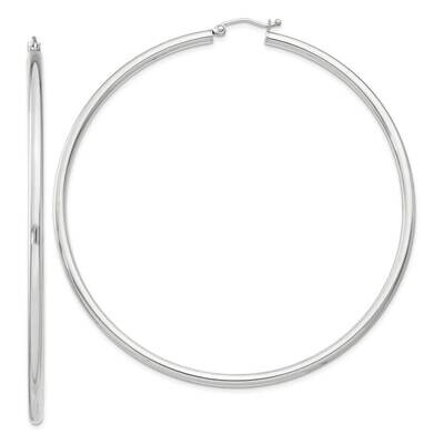 2.5mm Round Hoop Earrings Sterling Silver QE4394SP, MPN: QE4394SP,
