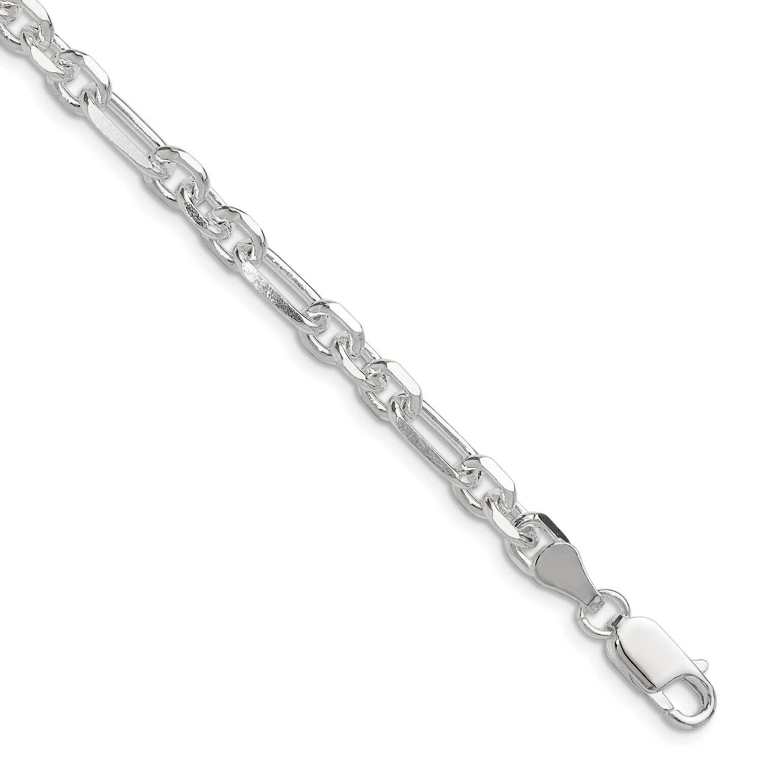 Diamond-Cut 6mm 3 Short Plus 1 Long Cable Link Chain 8 Inch Sterling Silver QFL150-8, MPN: QFL150-8,
