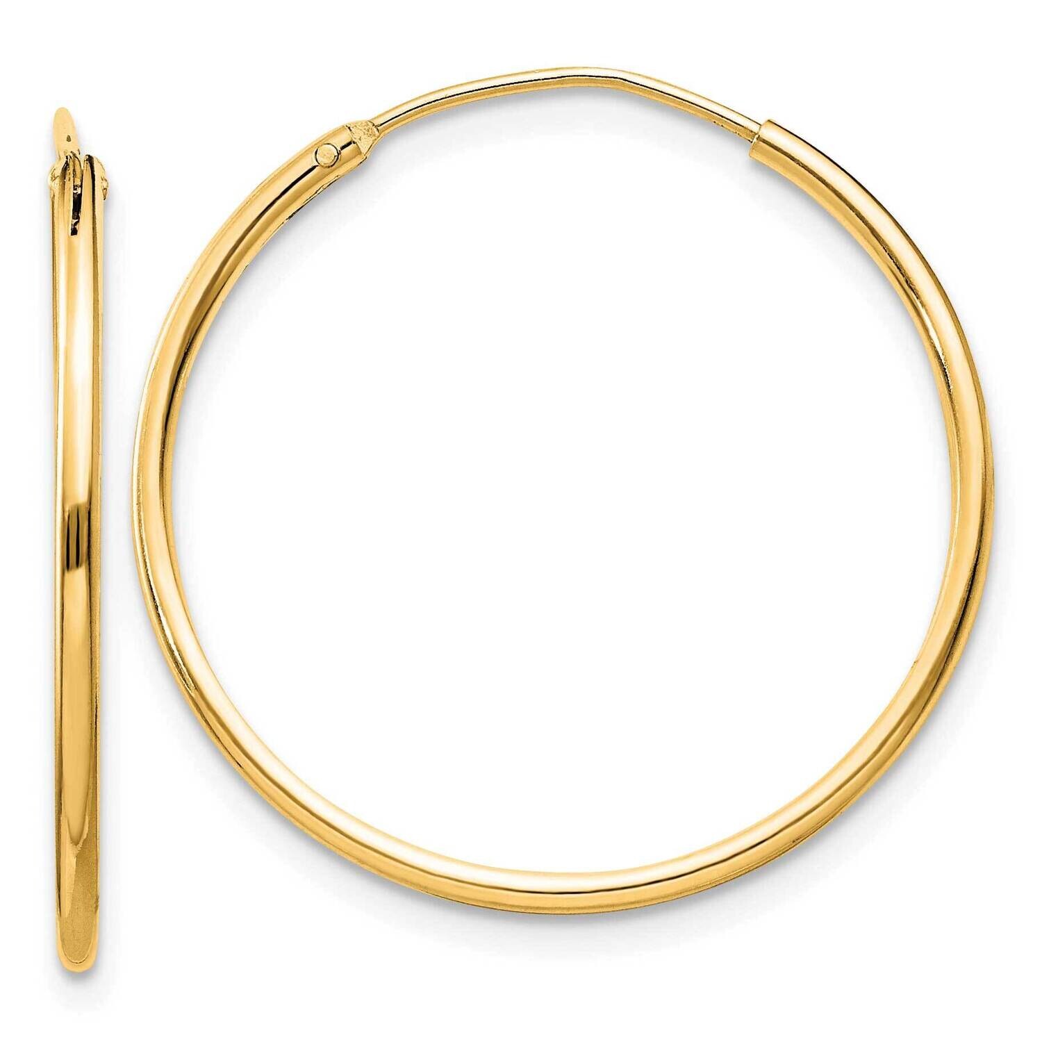 Flash Gold-Plated 1.3mm Endless Hoop Earrings Sterling Silver QE4354GP