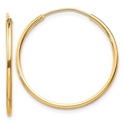 Flash Gold-Plated 1.3mm Endless Hoop Earrings Sterling Silver QE4354GP, MPN: QE4354GP,