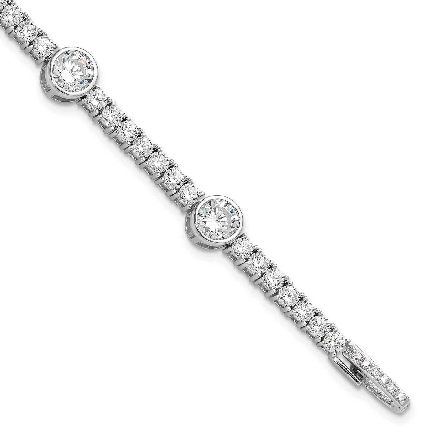 CZ 7 Inch Tennis Bracelet Sterling Silver Rhodium-Plated QG6425-7, MPN: QG6425-7,