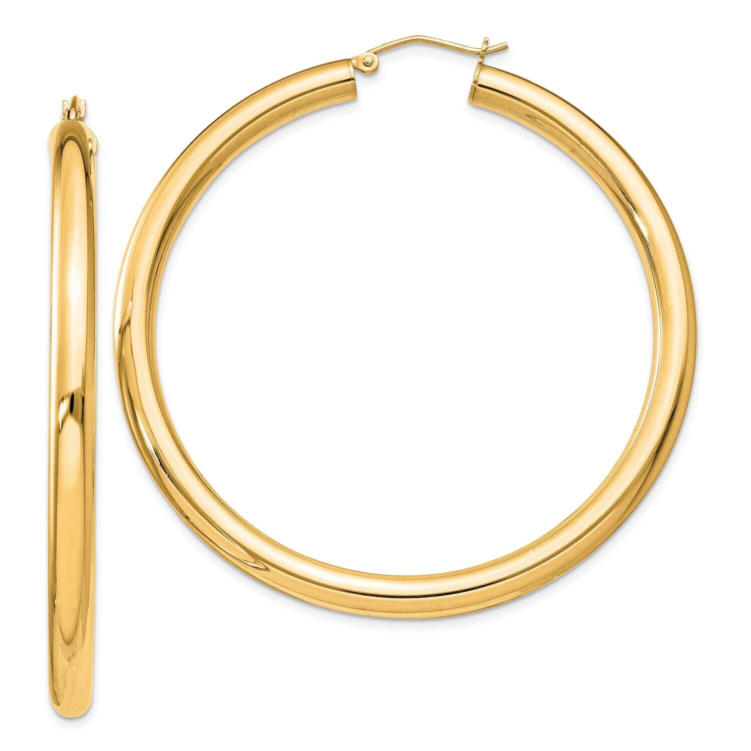 Flash Gold-Plated 4mm Round Hoop Earrings Sterling Silver QE819GP