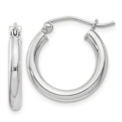 2.5mm Round Hoop Earrings Sterling Silver QE4383SP, MPN: QE4383SP,