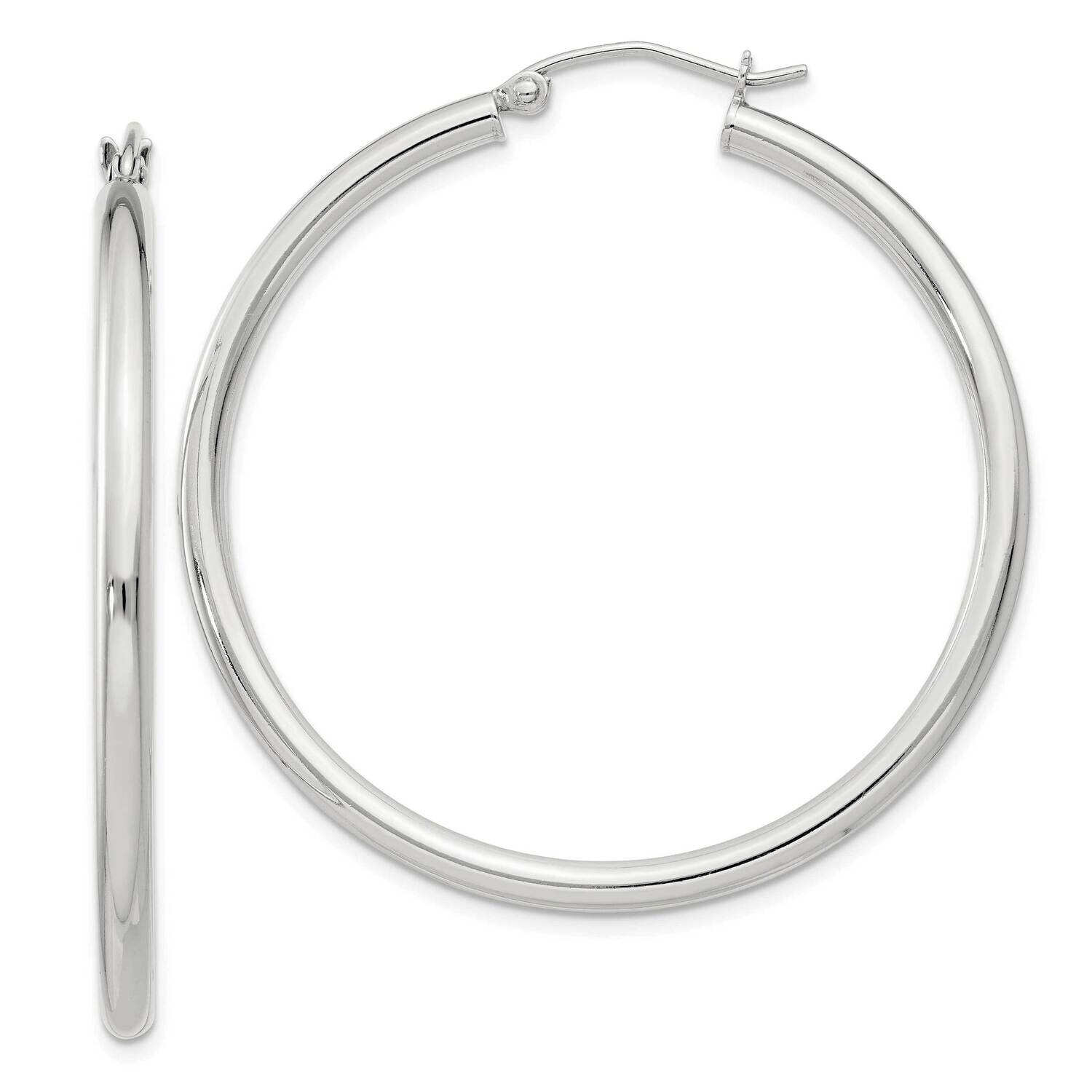 2.5mm Round Hoop Earrings Sterling Silver QE4388SP, MPN: QE4388SP,
