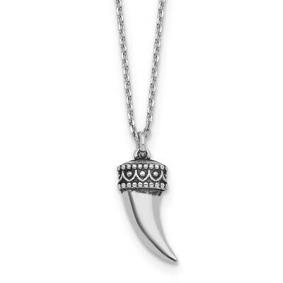 Antiqued 3D Horn 1.5 In Extender Necklace Sterling Silver Rhodium-Plated QG6540-16, MPN: QG6540-16,