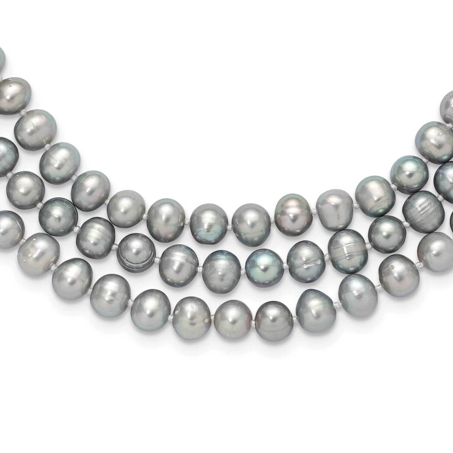 7-8mm Grey Freshwater Cultured Pearl 76 Inch Slip On Necklace QH5776, MPN: QH5776,