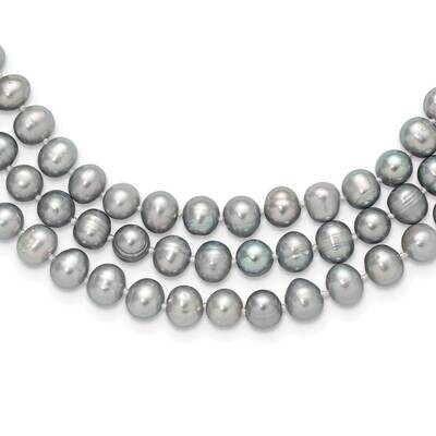 7-8mm Grey Freshwater Cultured Pearl 76 Inch Slip On Necklace QH5776, MPN: QH5776,