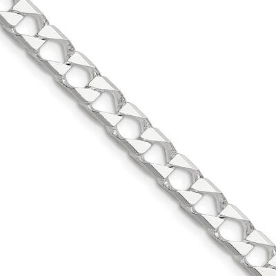 Diamond-Cut 5.75mm Flat Curb Link Chain 22 Inch Sterling Silver Polished QFOC200-22, MPN: QFOC200-2…