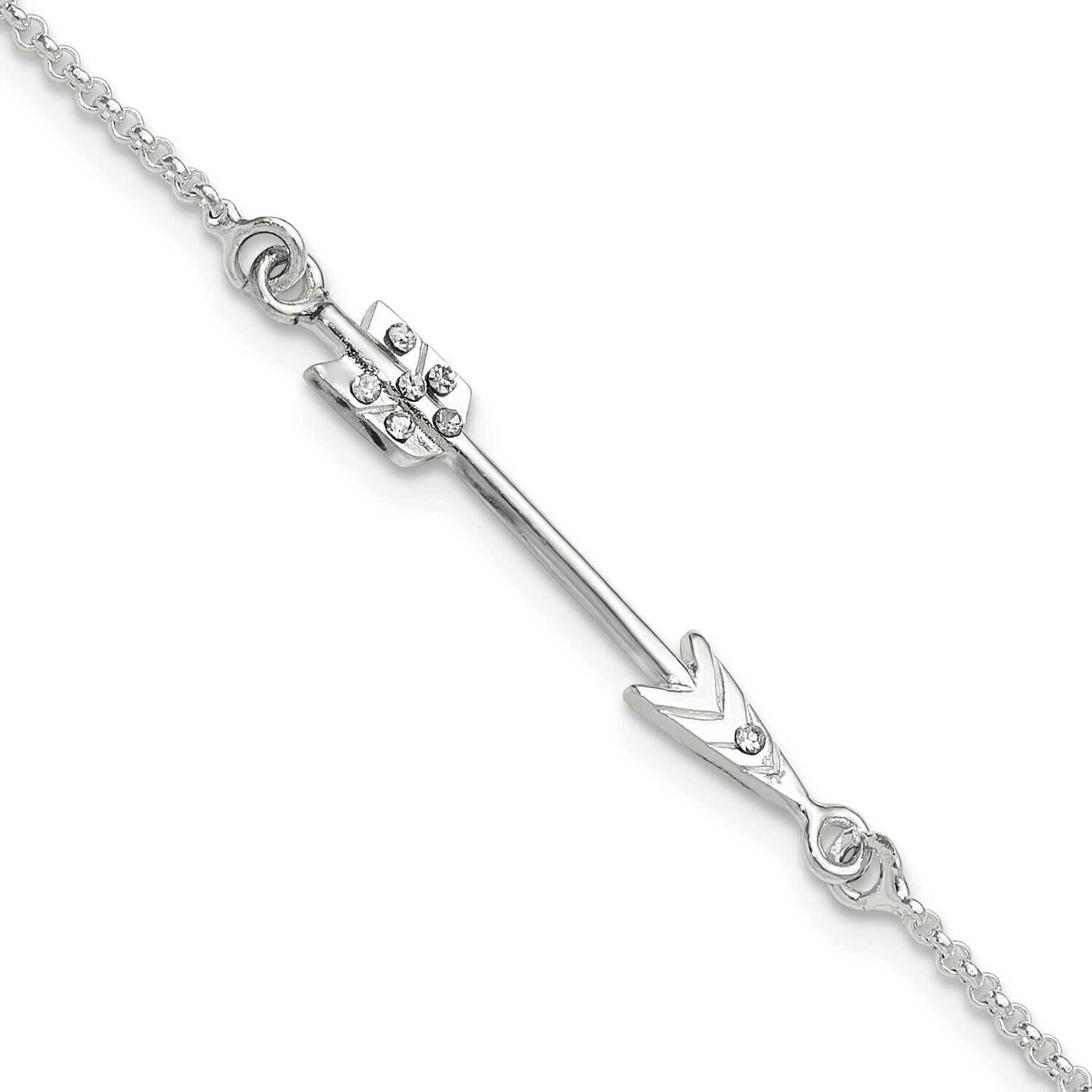 CZ Arrow Bracelet 8.25 Inch Sterling Silver Polished QG6354-8.25, MPN: QG6354-8.25,