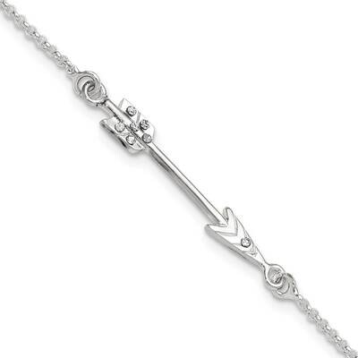 CZ Arrow Bracelet 8.25 Inch Sterling Silver Polished QG6354-8.25, MPN: QG6354-8.25,