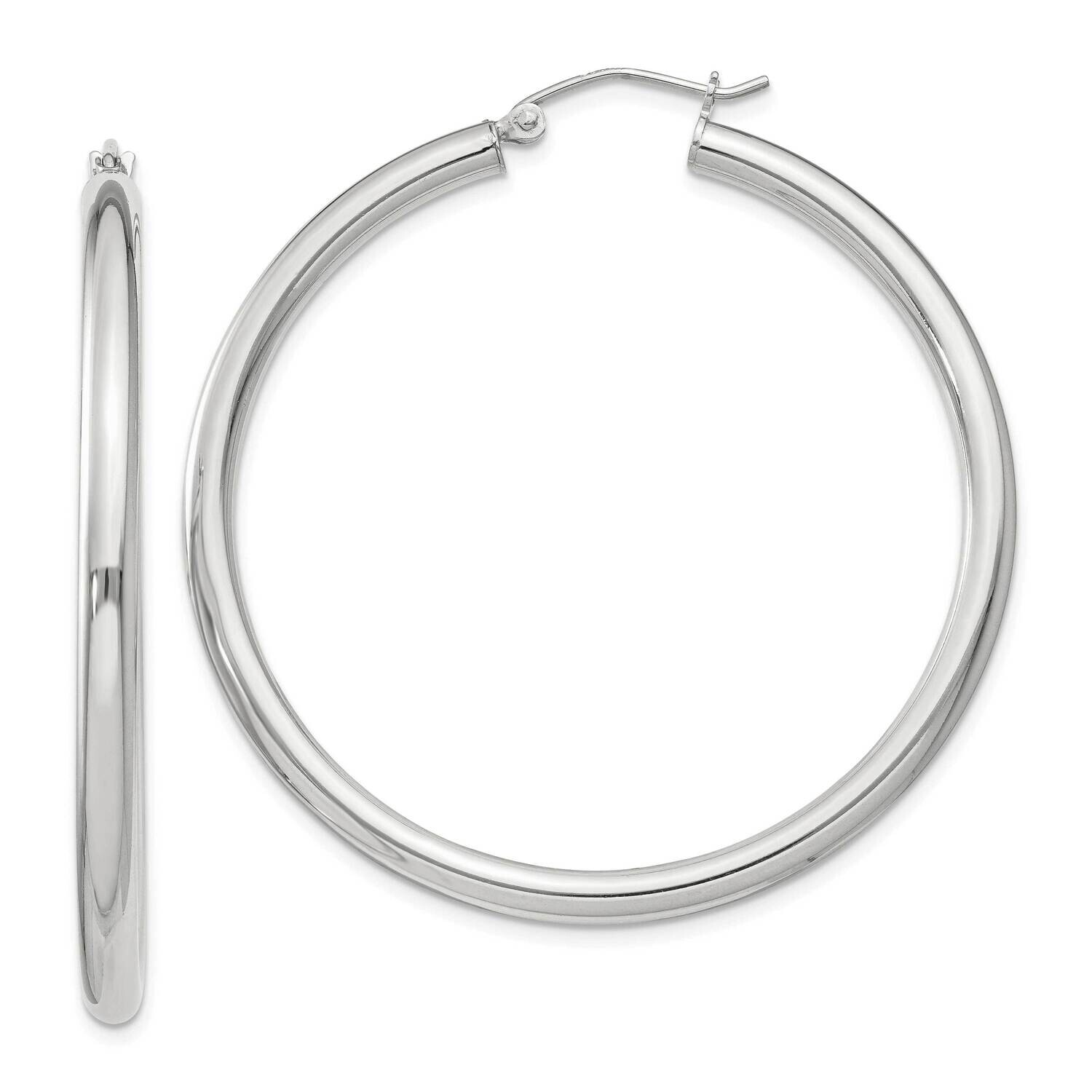 3mm Round Hoop Earrings Sterling Silver QE814SP, MPN: QE814SP,