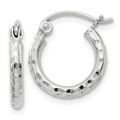 2mm Diamond Cut Hoop Earrings Sterling Silver QE3532SP, MPN: QE3532SP,