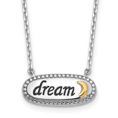 Sterling Silver Accent Rh-Plated Enamel Dream 2 In Extension Necklace 14k Gold QG6691-16, MPN: QG66…